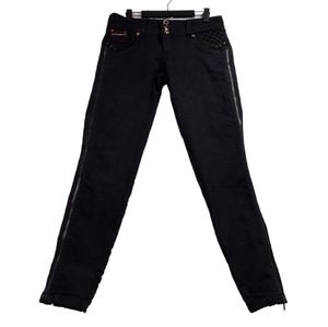 Columbian Fiara Side Zipper Skinny Jeans Black Size  12